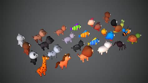 3D model Animals Cute Cartoony Animals VR / AR / low-poly | CGTrader