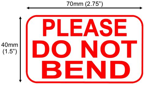 PLEASE DO NOT BEND Red Packaging Labels Warning Stickers On Roll - PKG-17-ROLL | eBay