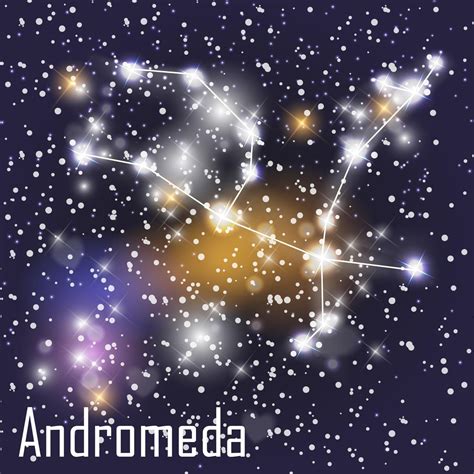 Andromeda Constellation with Beautiful Bright Stars on the Background ...