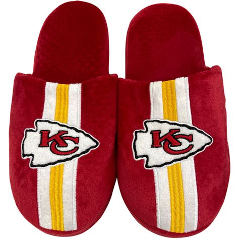 Kansas City Chiefs Striped Team Mens Slippers - SWIT Sports