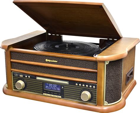 Roadstar HIF-1993D+BT Holz Retro Radio Plattenspieler Bluetooth CD USB ...