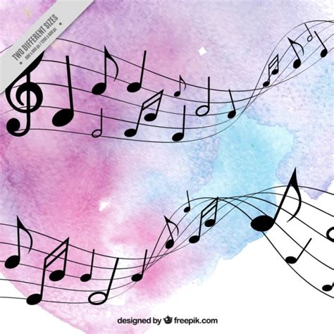 Watercolor Music Notes at GetDrawings | Free download