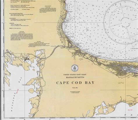 Cape Cod Bay 1933 Nautical Map 80000 AC Reprint Chart