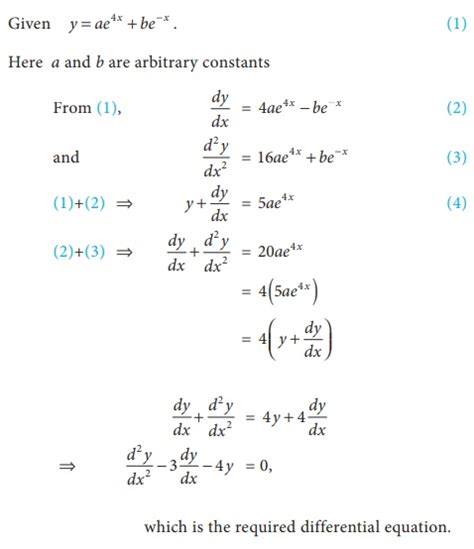 Formation of ordinary differential equation - Example Solved Problems with Answer, Solution, Formula