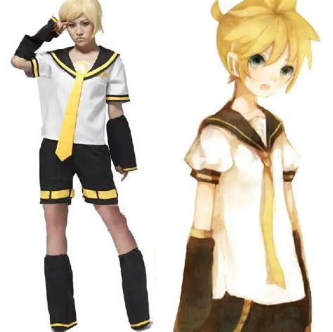 Vocaloid Kagamine Rin/Len Cosplay Unisex Costume Full Set Free Shipping ...