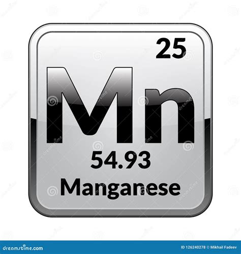 The Periodic Table Element Manganese.Vector. Stock Vector ...