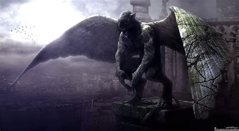 Gargoyle statue illustration, gargoyles, Frankenstein, fantasy art, cityscape HD wallpaper ...