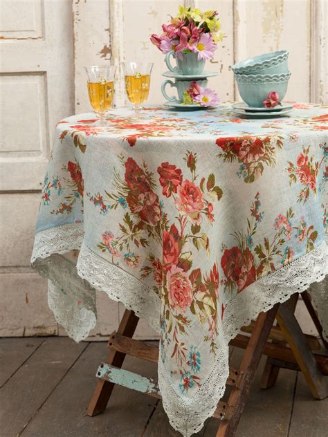 Heirloom Rose Linen Tablecloth | Linens & Kitchen, Tablecloths ...