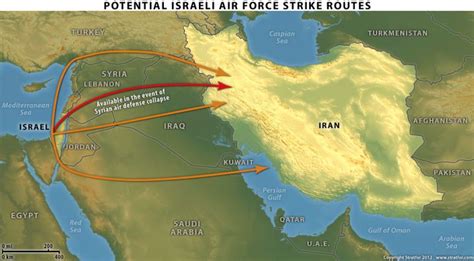 Israeli Air Force Strike Routes