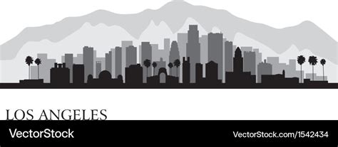 Los Angeles city skyline detailed silhouette Vector Image