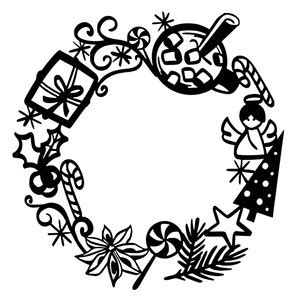 Silhouette Design Store - View Design #168751: christmas wreath