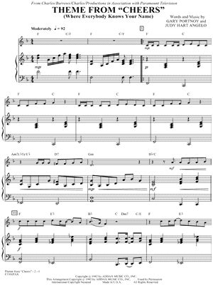 Cheers Theme Song Piano Sheet Music Pdf - Theme Image