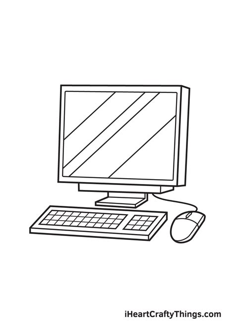 Computer Drawing — How To Draw A Computer Step By Step