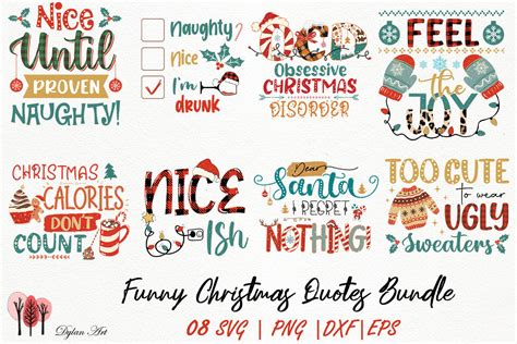 Funny Christmas Quotes Bundle Graphic by DylanArt · Creative Fabrica