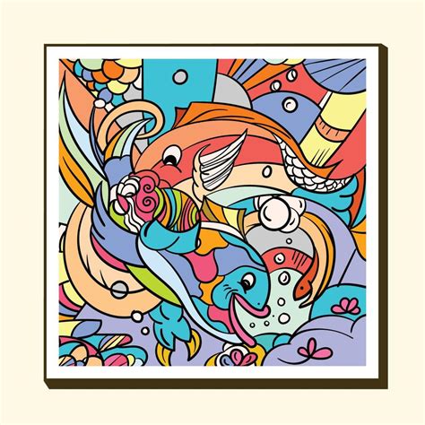 doodle fish art background vector illustration 14436147 Vector Art at Vecteezy