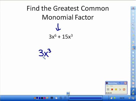 Common Monomial Factor Worksheet