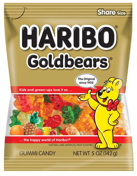 Buy HariboGummi Candy, Original Goldbears Gummy Bears, 5 Ounce Share ...