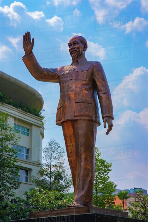 A statue of Ho Chi Minh at Guyen hue street in Ho Chi Minh City. Ho Chi Minh / Vietnam - 02.26. ...