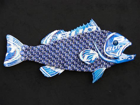Metal Bottle Cap Fish Wall Art - Bud Light Bottlecap Grouper (small ...