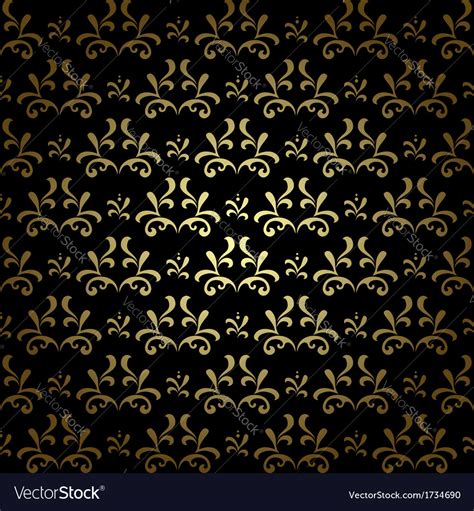 Black and gold seamless pattern - vintage Vector Image