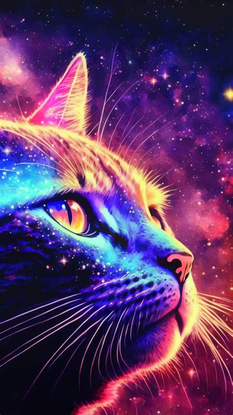 Cat Colorful Background Art 4K #5310i Wallpaper PC Desktop