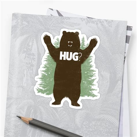 "Bear Hug (Light) T-Shirt" Sticker by Fanboy30 | Redbubble