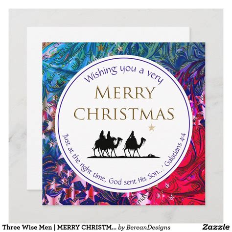 Three Wise Men | MERRY CHRISTMAS STARS | Scripture Holiday Card | Zazzle.com | Holiday design ...