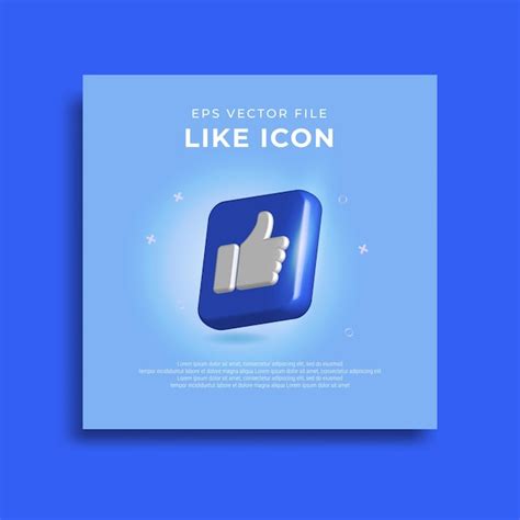 Premium Vector | 3d glossy like facebook icon isolated