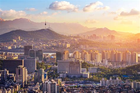 Downtown Seoul skyline - Seoul city and Downtown skyline in aerial, South Korea | 스카이라인, 한국, 도시