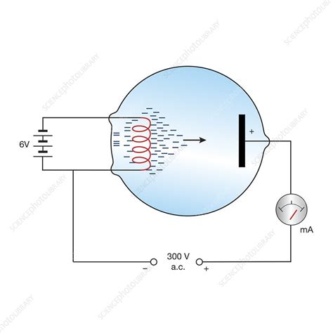 Diode and thermionic emission, diagram - Stock Image - C050/8215 - Science Photo Library