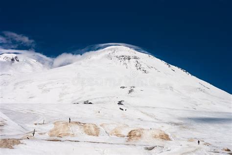 The summit of Mount Elbrus stock photo. Image of peak - 86303028