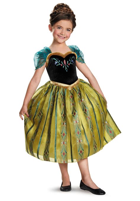 Girls Frozen Deluxe Anna Coronation Costume Gown