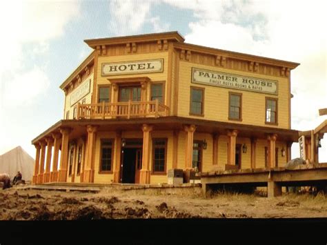 Western Facade of an Old Yellow Hotel