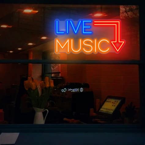 LIVE MUSIC Neon Sign neon Music Sign music Bar Led Sign music Studio ...