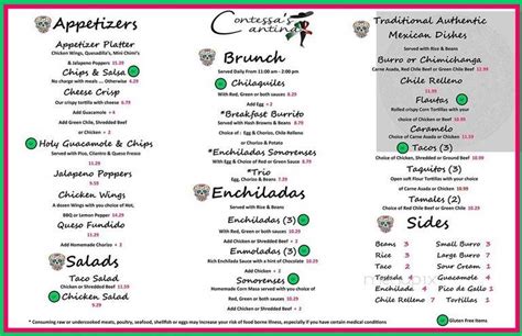 Menu of Contessa's Cantina in Bisbee, AZ 85603