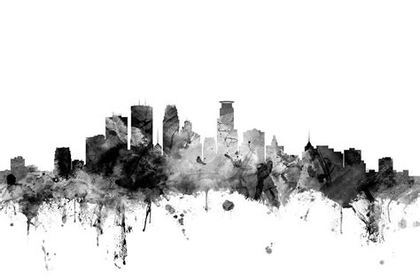 Minneapolis Minnesota Skyline Digital Art by Michael Tompsett - Fine ...