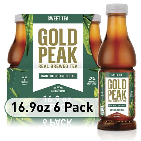 Gold Peak Sweetened Black Tea Bottles, 16.9 fl oz, 6 Pack - Walmart.com - Walmart.com