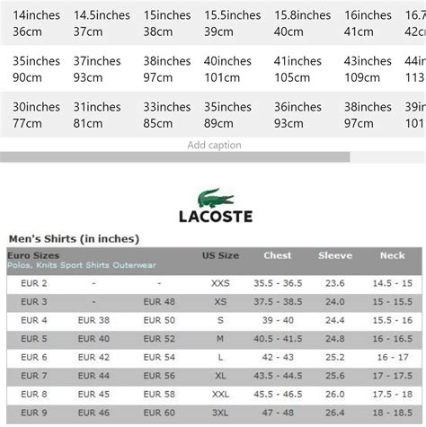 Lacoste Size Chart for adults & kids: What's my Lacoste size?