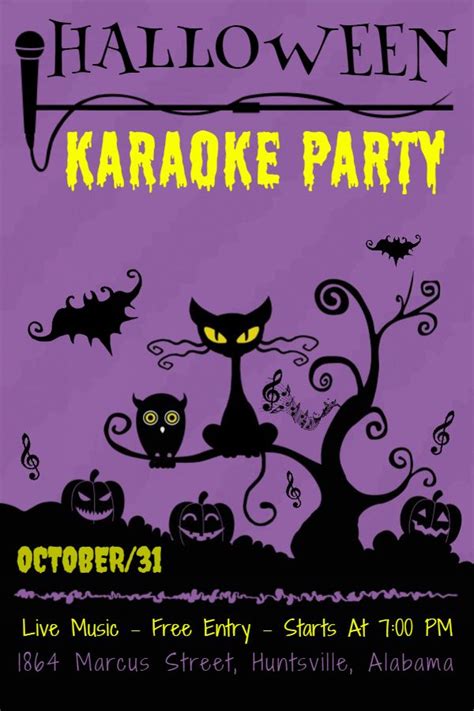 Halloween Karaoke Flyer | Halloween karaoke, Karaoke, Halloween party flyer