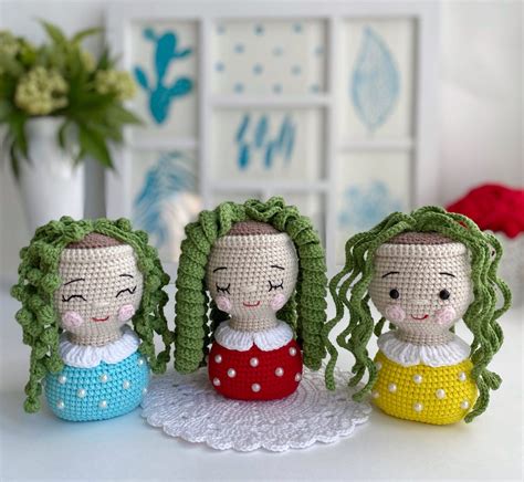 PATTERN Crochet Flower Girl Amigurumi Plush Plant Crochet Toy | Etsy