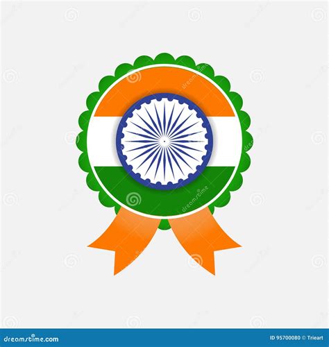 Isolated India Flag Emblem Vector Stock Vector - Illustration of culture, holiday: 95700080