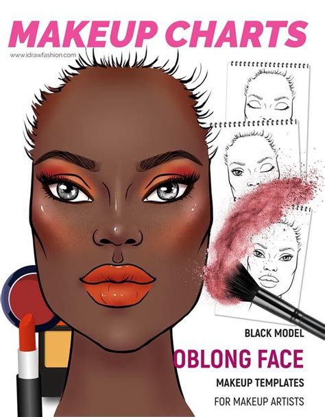 This Makeup chart template book consists of black models with oblong-shaped faces. #fashionbooks ...