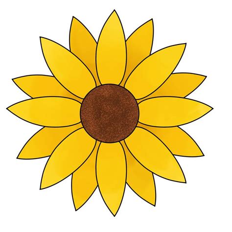 Bright sunflower | Sunflower drawing, Easy flower drawings, Sunflower art