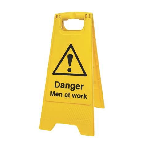 Danger Men at Work A-Frame Safety Sign 600mm x 290mm - Screwfix