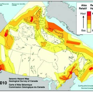 Seismic hazard map of Canada (www.earthquakescanada.ca). | Download Scientific Diagram