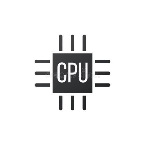 Microchip Icon. CPU, Central Processing Unit, Computer Processor, Chip Symbol. Abstract ...