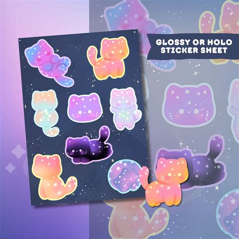 Galaxy Cat Sticker Sheet - Etsy