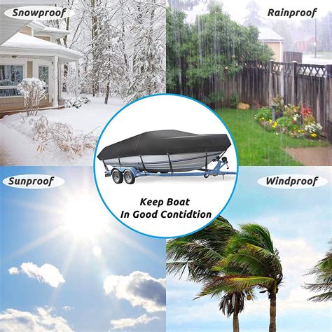 Boat Cover, 17-19ft Waterproof Trailerable Boat Cover, Mancro Heavy ...