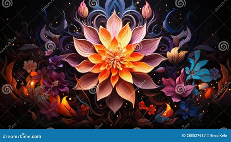 Psychedelic Mandala Art stock illustration. Illustration of decoration ...