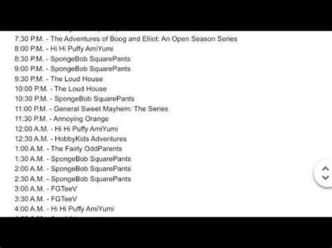 Nickelodeon (My Version) Schedule for Weekdays - YouTube